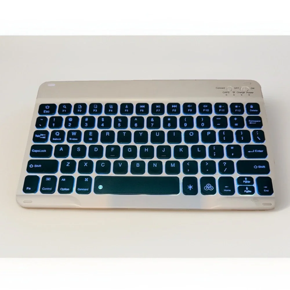 Wireless BluetoothGreen Keys Ultra Slim Rechargeable Keyboard -Tested Works